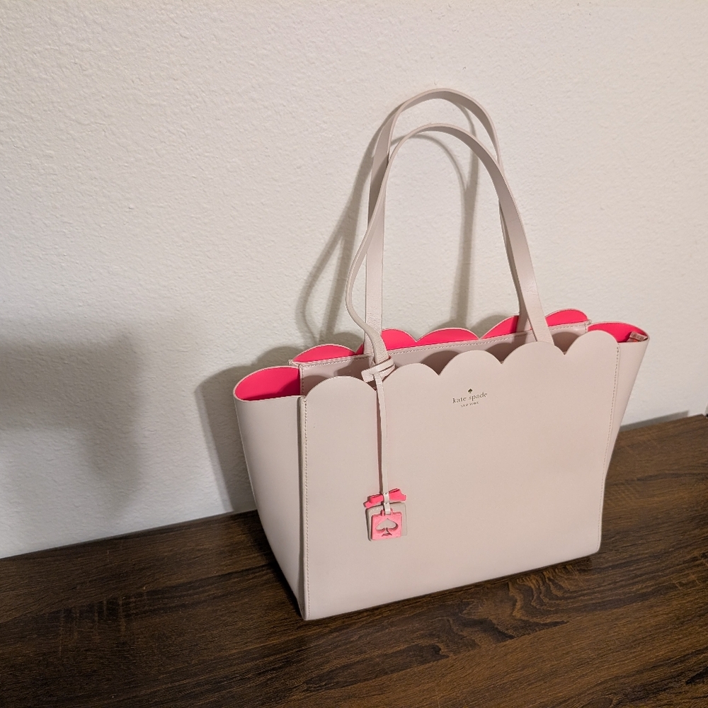 Kate Spade New York Baby Pink Zipper Tote Bag/Purse